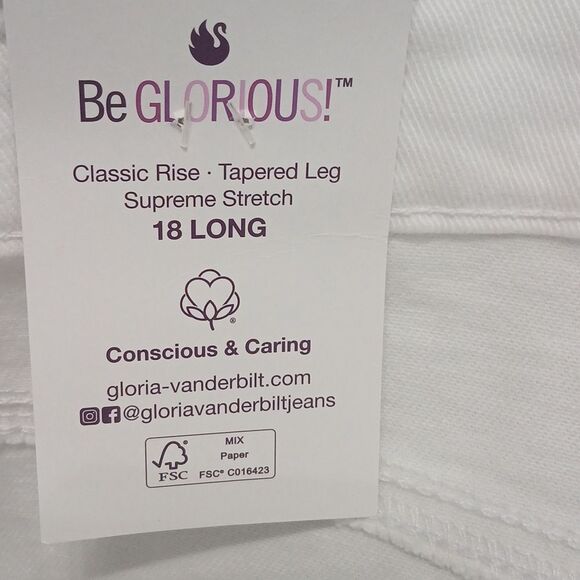 Glory Vanderbilt Amanda classic rise white original slimming jeans Sz 18L NWT - Picture 9 of 12